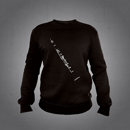 Klarnet Sweatshirt Siyah Unisex