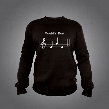 World' Best Nota Müzik Sweatshirt Siyah Unisex