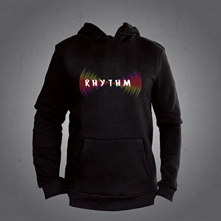 Rhythm Kapüşonlu Sweatshirt Hoodie Unisex Siyah