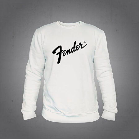 Herşey Nota Fender Beyaz Unisex Sweatshirt