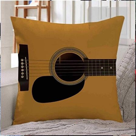 Herşey Nota Gitar Yastık Kılıfı Kırlent