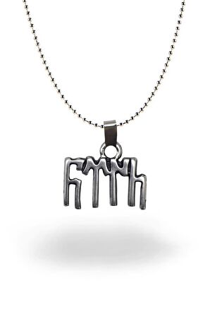 Göktürkçe Türk Kolye Kadın Erkek Gümüş Kaplama Düz Zincir 60cm