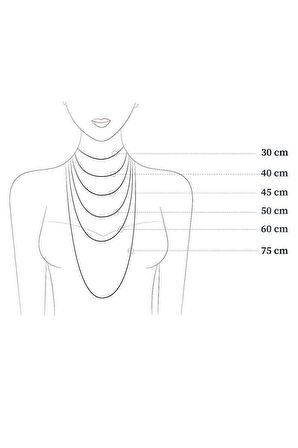 Göktürkçe Türk Kolye Kadın Erkek Gümüş Kaplama Düz Zincir 60cm