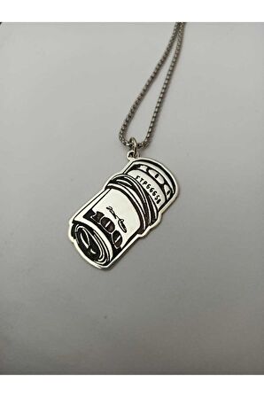 Herşey Nota Dolar Kolye Gümüş 925 Ayar 