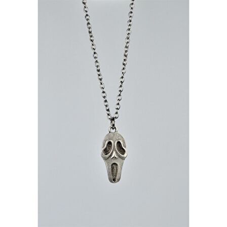 Scream Çığlık Erkek Kadın Kolye Antik Gümüş Kaplama