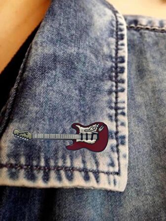 Herşey Nota Gitar Yaka İğnesi Rozet