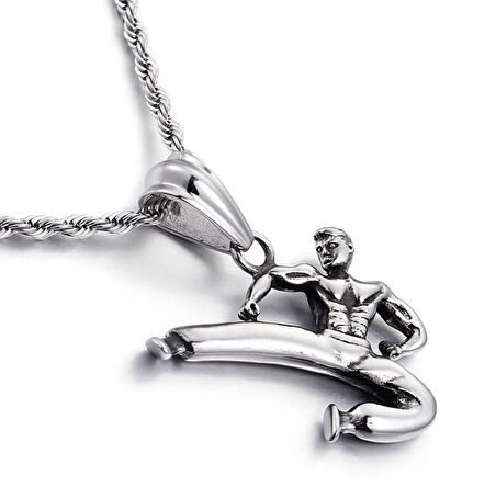 Taşlı Haç Kolye Antik Gümüş Kaplama 60 cm Düz Zincir