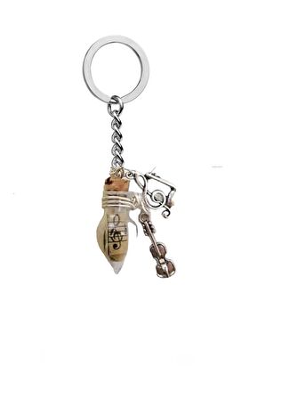 Cam Şişede Nota Anahtarlık 