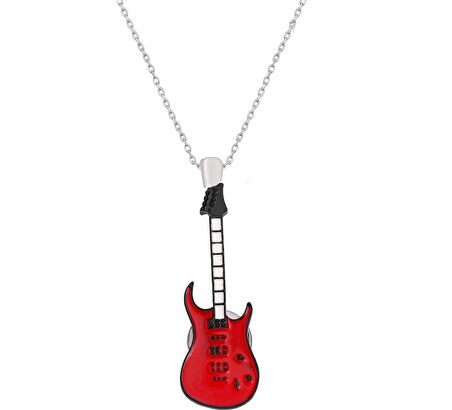Herşey Nota Rock Gitar Kolye Kadın - Erkek 
