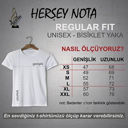 Kalp Sol Anahtar Notalar Beyaz Unisex T-Shirt