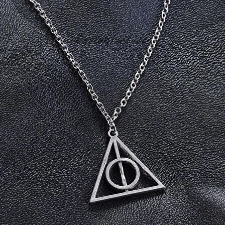 Harry Potter Ölüm Yadıgarları  Üçgen  Ortası Dönen Çelik Kolye