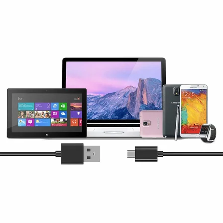 Micro USB Şarj ve Data Kablosu - 3 Metre Siyah