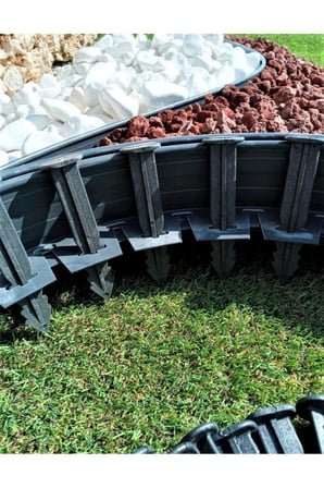 Çim Ayırıcı 5 Metre Siyah Renk Çim Sınırlayıcı Taş Toprak Ayıracı Çim Taş Toprak Bariyeri