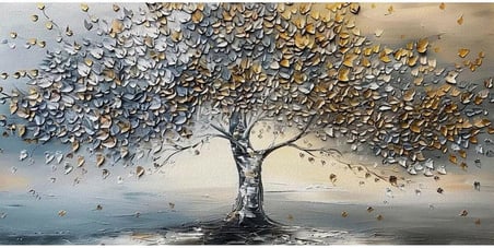 Lona Sanat Hayat Ağacı Kanvas Tablo;Renkli 70 X 100