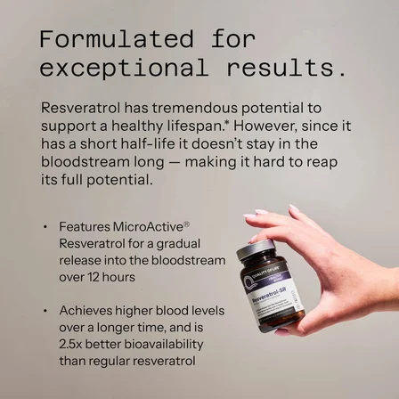 Resveratrol-SR™ 150 mg 30 Veg Capsules - 12 Hour Sustained release
