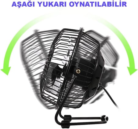 OBEV Masa Üstü USB Fan Soğutucu Vantilatör Klima - Metal Serinletici Mini Vantilatör - USB Girişli