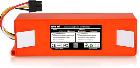 robo mi Robot Süpürge Bataryası, Roborock S7 İle Uyumlu 7000mAh, Yedek Pil, Kırmızı