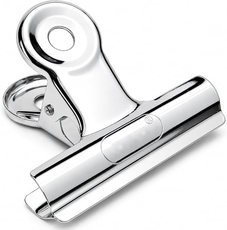 Metal Kıskaç Klips 64mm 12 Adet Paslanmaz Çelik Büyük Kağıt Klipsi, Evrak Fotoğraf Not Tutucu Çok Amaçlı Ofis Kırtasiye Klipsi Yaylı Kıskaç CZ-11
