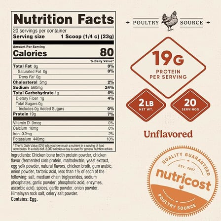 Chicken Bone Broth Protein Powder 430 Gr. (Chicken Soup) 20 Servings