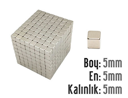 Neodyum Mıknatıs Küp 5x5x5mm  4 adet