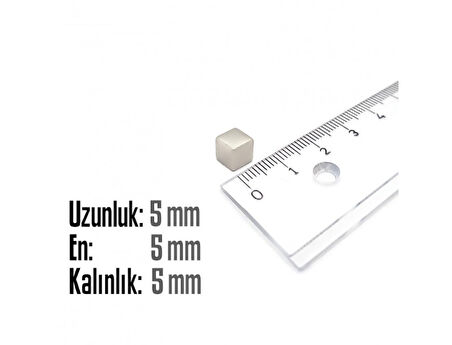 Neodyum Mıknatıs Küp 5x5x5mm  4 adet