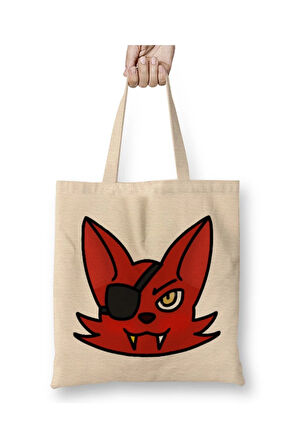 Fnaf Vanessa Five Nights At Freddys Cats Kedi Beyaz Bez Çanta Uzun Saplı Alışveriş Çantası