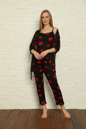 Modi Kadın 3'lü Sabahlık Pijama Takım 20594