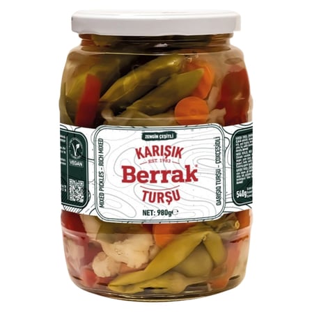 3 Adet Berrak Zengin Karışık Turşu 980 Ml