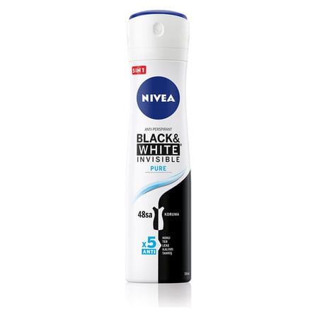 5 Adet Nivea Invisible Black And White Pure Deodorant Sprey Kadın 150 Ml