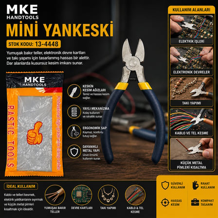 Lunaev Mini 4.5 İnç 115M Çelik Yan Keski Yaylı
