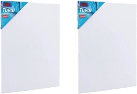 35x50 Cm. Tuval 2'li Paket Yanda Zımbalı