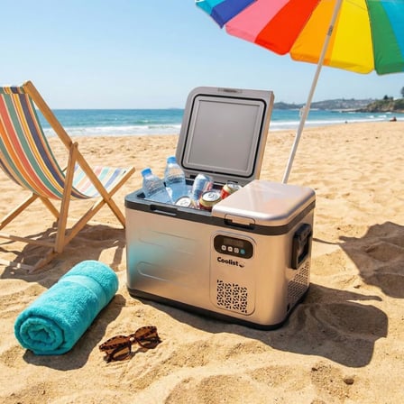 CLK40D 12/24V/220Volt 39 Litre Çift Bölmeli Outdoor Kompresörlü Bluetooth Bağlantılı Oto Buzdolabı
