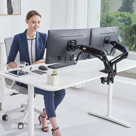 North Bayou Nb F160 17-32" Çift Kol 2-9 kg Amortisörlü Monitör Standı