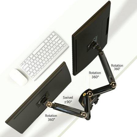 North Bayou Nb F160 17-32" Çift Kol 2-9 kg Amortisörlü Monitör Standı