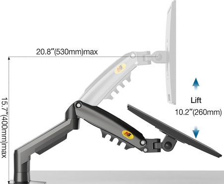 North Bayou Nb F160 17-32" Çift Kol 2-9 kg Amortisörlü Monitör Standı