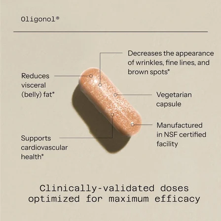 Oligonol Made from lychee fruit and green tea 30 Veg. Capsules