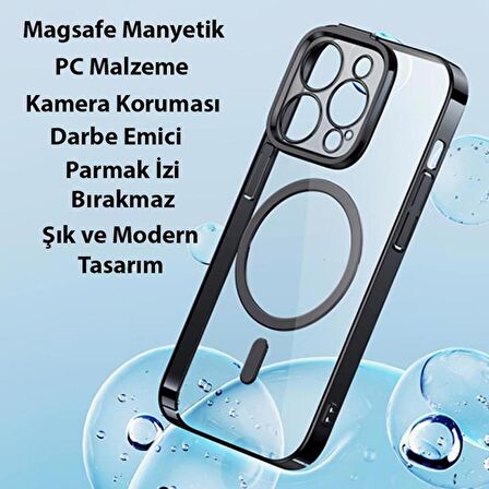 Baseus iPhone 14 Pro Max Ful Kaplama Kırılmaz Ekran Koruyucu ve Magsafe Kılıf, Air Armor Kılıf,Sararmaz