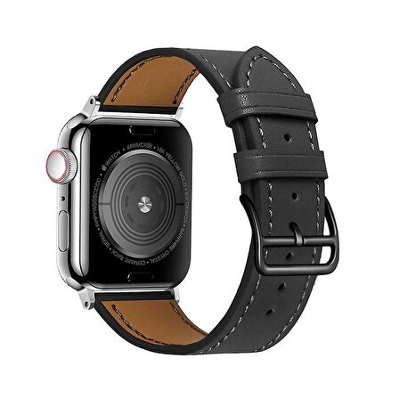 Polham Apple Watch 4-5-6 İle Uyumlu 40mm Retro Tasarımlı Deri Kordon, Ultra Sağlam Kilitli Kayış