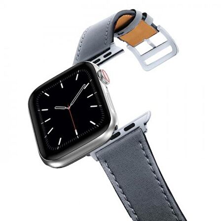 Polham Apple Watch 7-8 İle Uyumlu 41mm Retro Tasarımlı Deri Kordon, Ultra Sağlam Kilitli Kayış