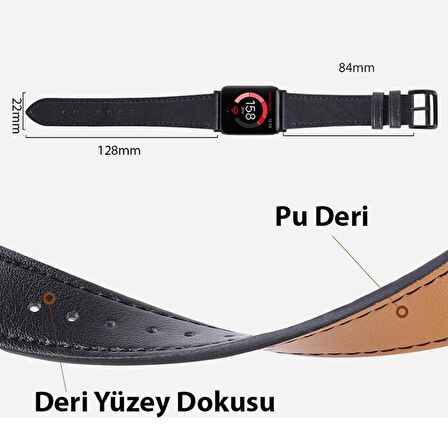 Polham Apple Watch 7-8 İle Uyumlu 41mm Retro Tasarımlı Deri Kordon, Ultra Sağlam Kilitli Kayış