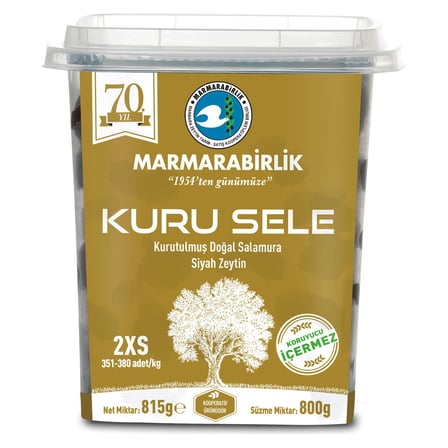 2 Adet Marmarabirlik Kuru Sele Zeytin 351- 380 Ad/kg 800 G