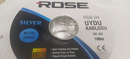 ROSE Anten Kablo RG6/U4 Uydu Anten Kablosu 100m