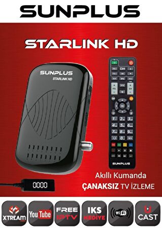 SUNPLUS STARLINK HD UYDU ALICISI FULL HD 1080P TV & UYDU TEK KUMANDA