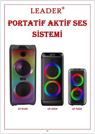 Leader LP-5020 Portatif Aktif Ses Sistemi