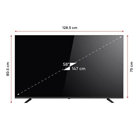 Next YE-58020GFSG5 58" 147 Ekran Uydu Alıcılı 4k Ultra Hd Google Android Tv