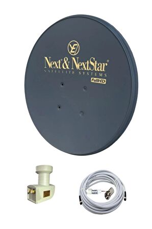 Next Televizyon Çanak Anten Takımı Siyah Full Set  80Cm Çanak Anten + Çiftli Lnb + Kablo