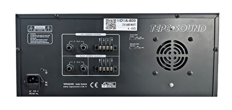 Tepe Sound NOVA-800 2*400 Watt 6 mic ve 6 line girişli - Her kanal Volum,Bass,Tizz,Effect,panlı Amfi