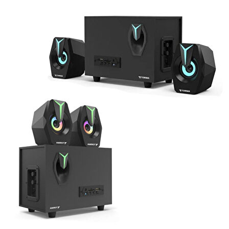 TORİMA D37 Ses Sistemi 2+1 10W Bluetooth USB TF FM RGB Işıklı