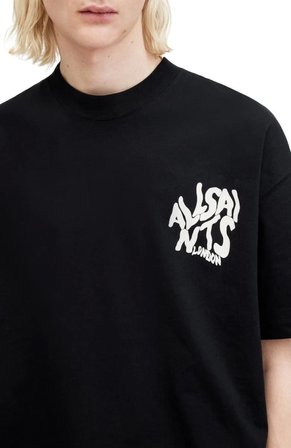 Modi Green Erkek Baskılı Oversize T-shirt - Siyah