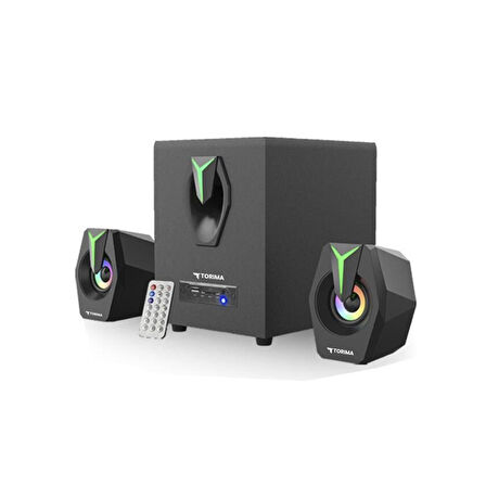 TORİMA D38 Ses Sistemi 2+1 8W Bluetooth USB TF FM RGB Işıklı